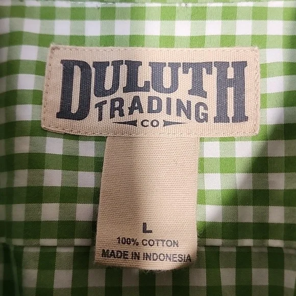 Duluth Trading Co. Mens short sleeve button down Large shirt Green - Picture 6 of 8